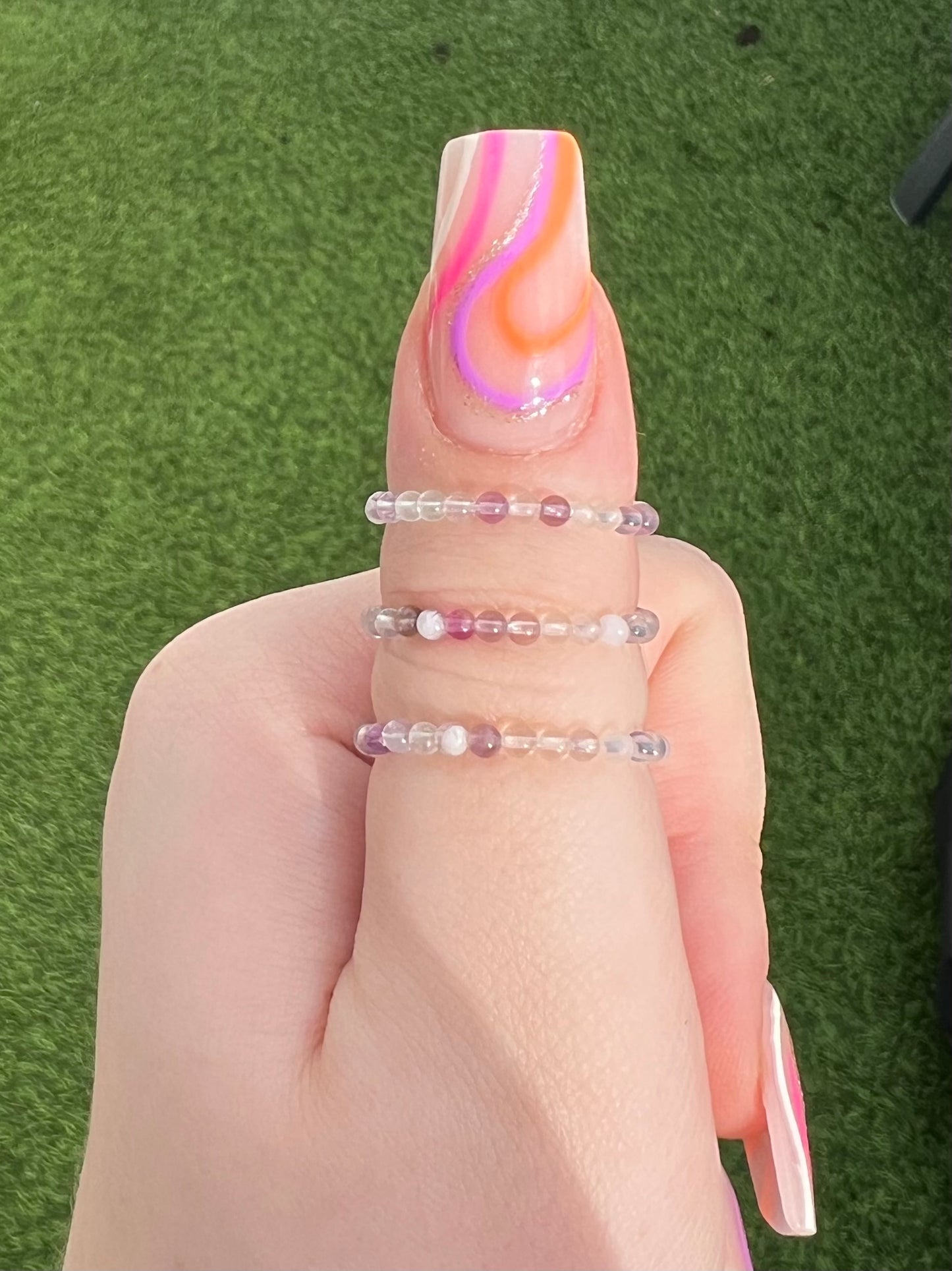 Pastel fluorite rings/ handmade