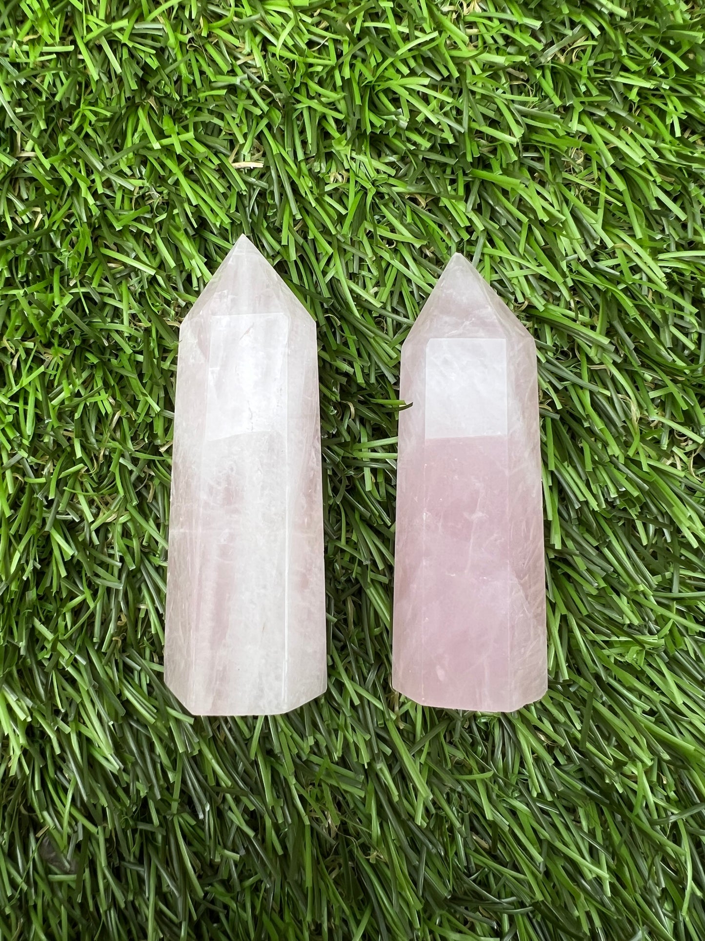 Rose quartz points
