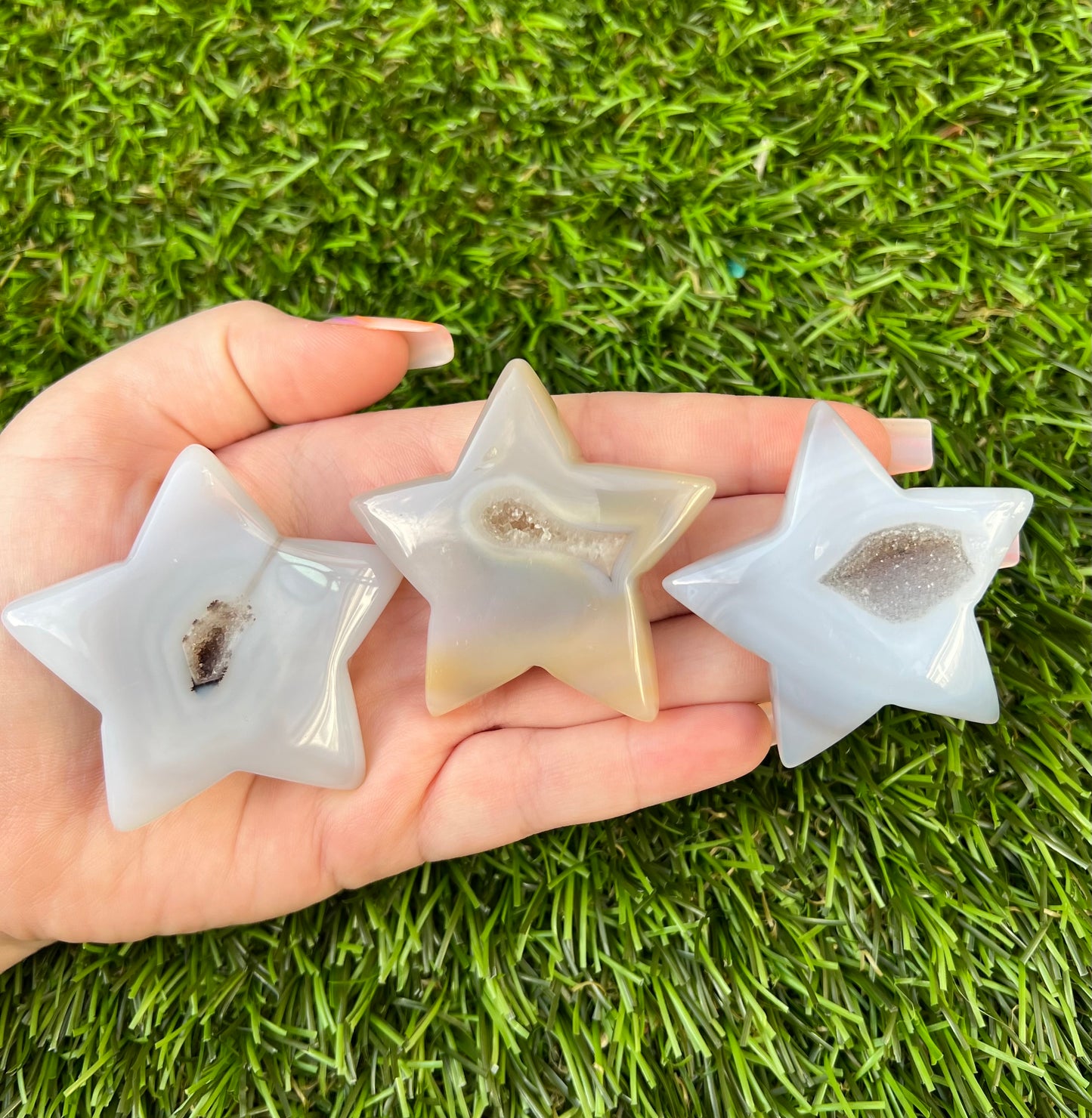 Druzy agate stars