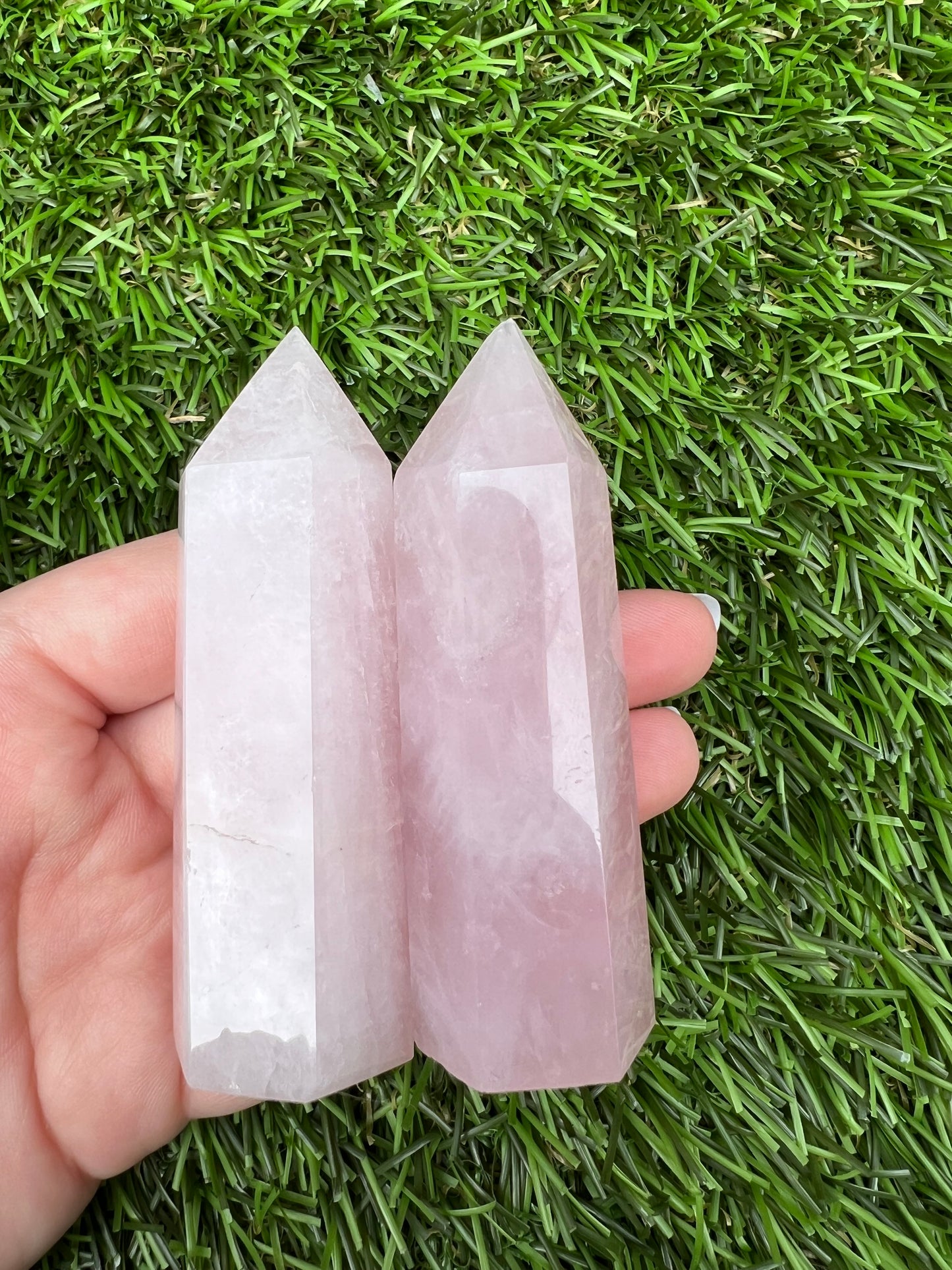 Rose quartz points