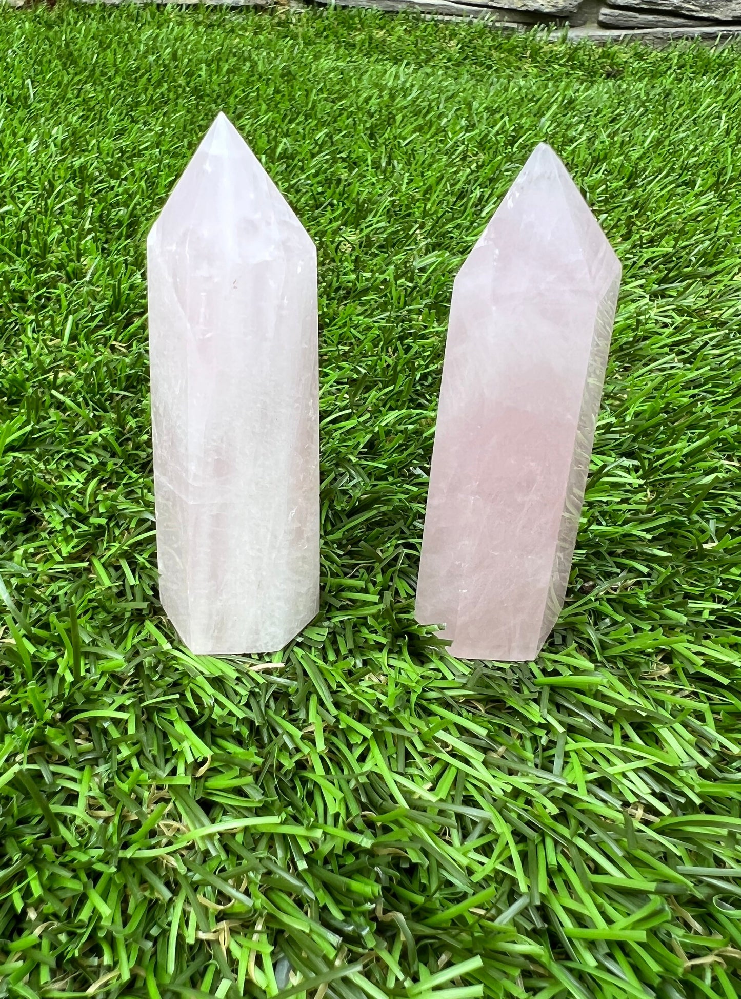 Rose quartz points