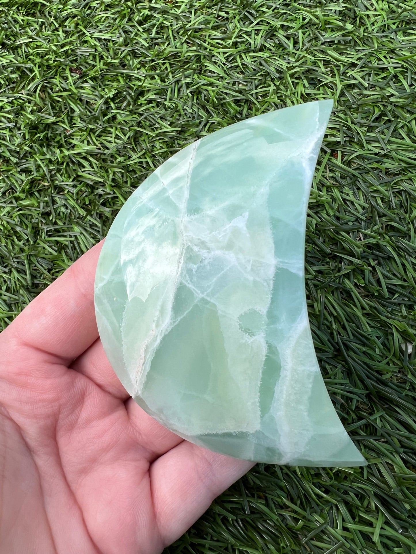 Pistachio calcite moons