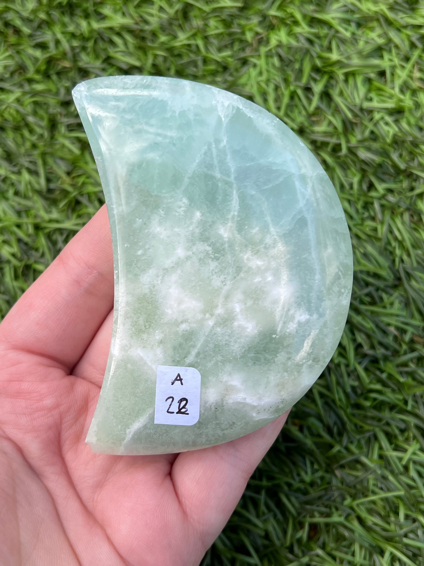 Pistachio calcite moons