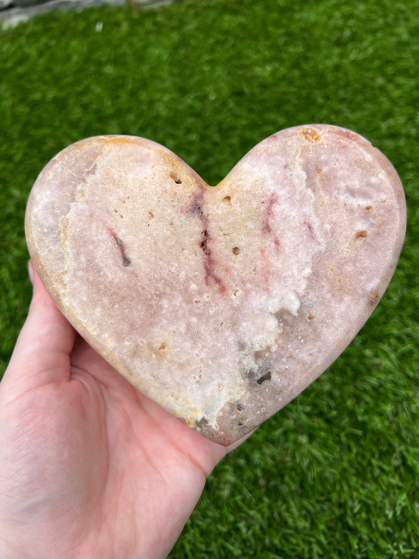 Pink amethyst large heart