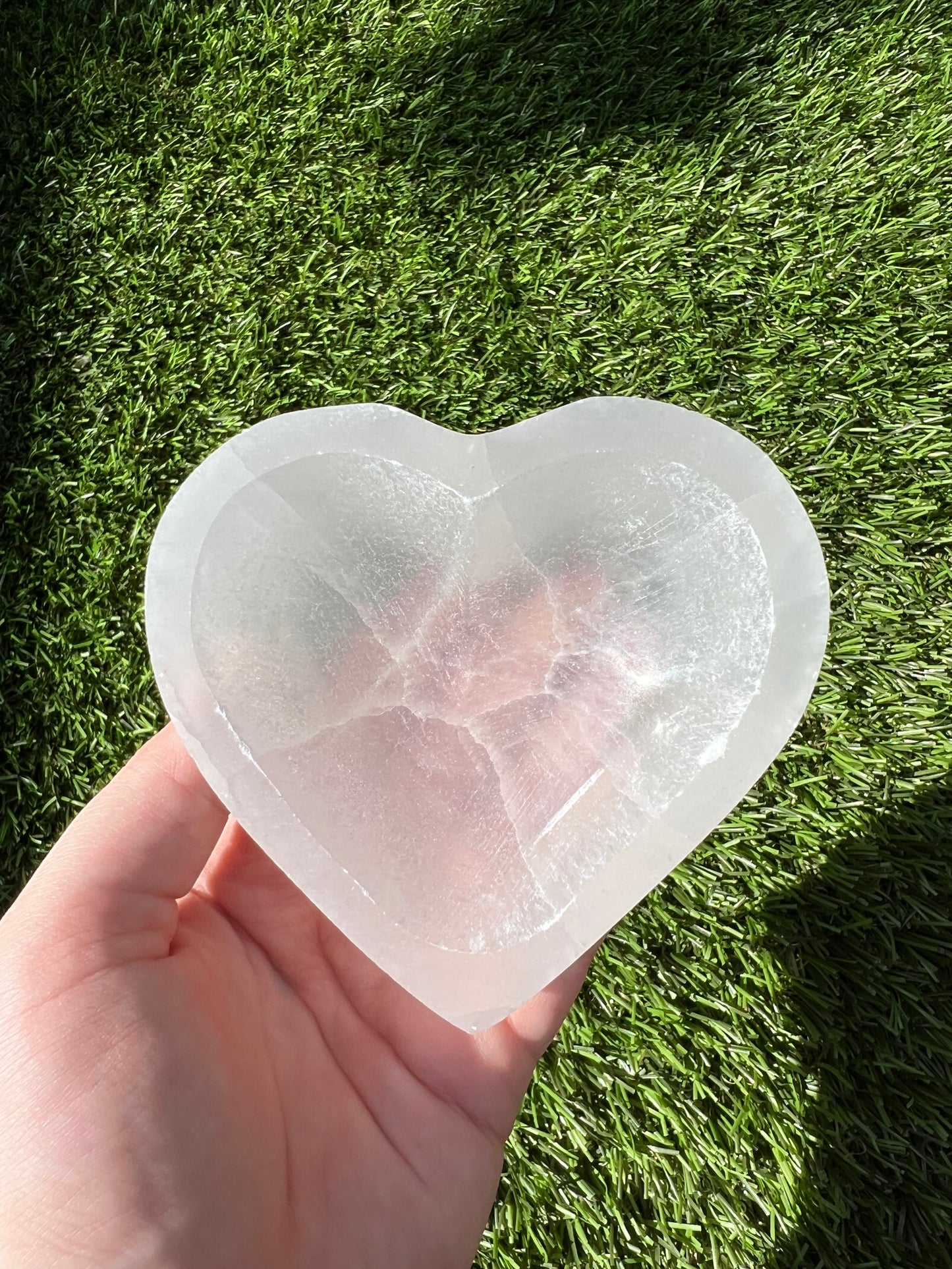 Selenite heart bowl