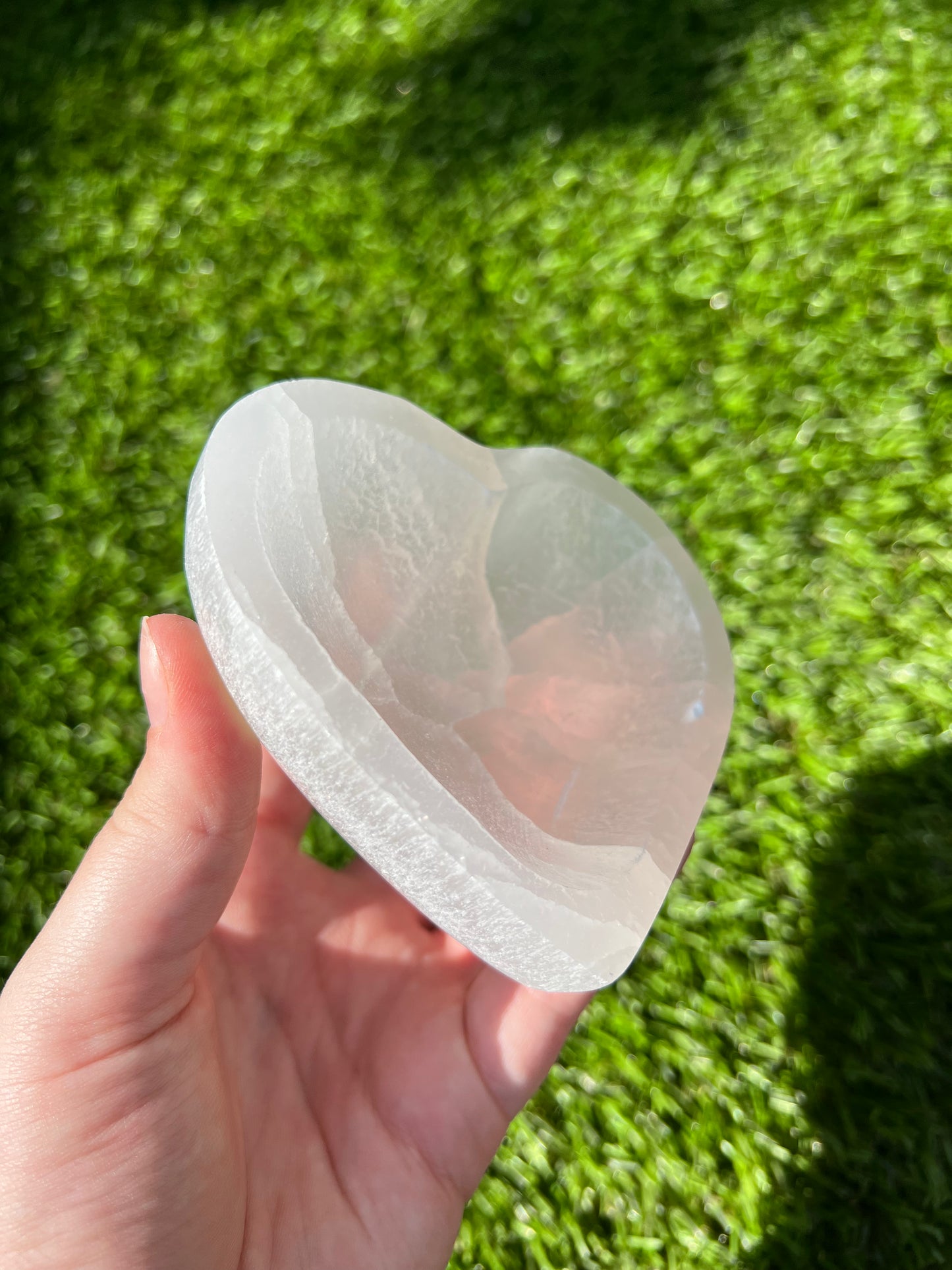 Selenite heart bowl