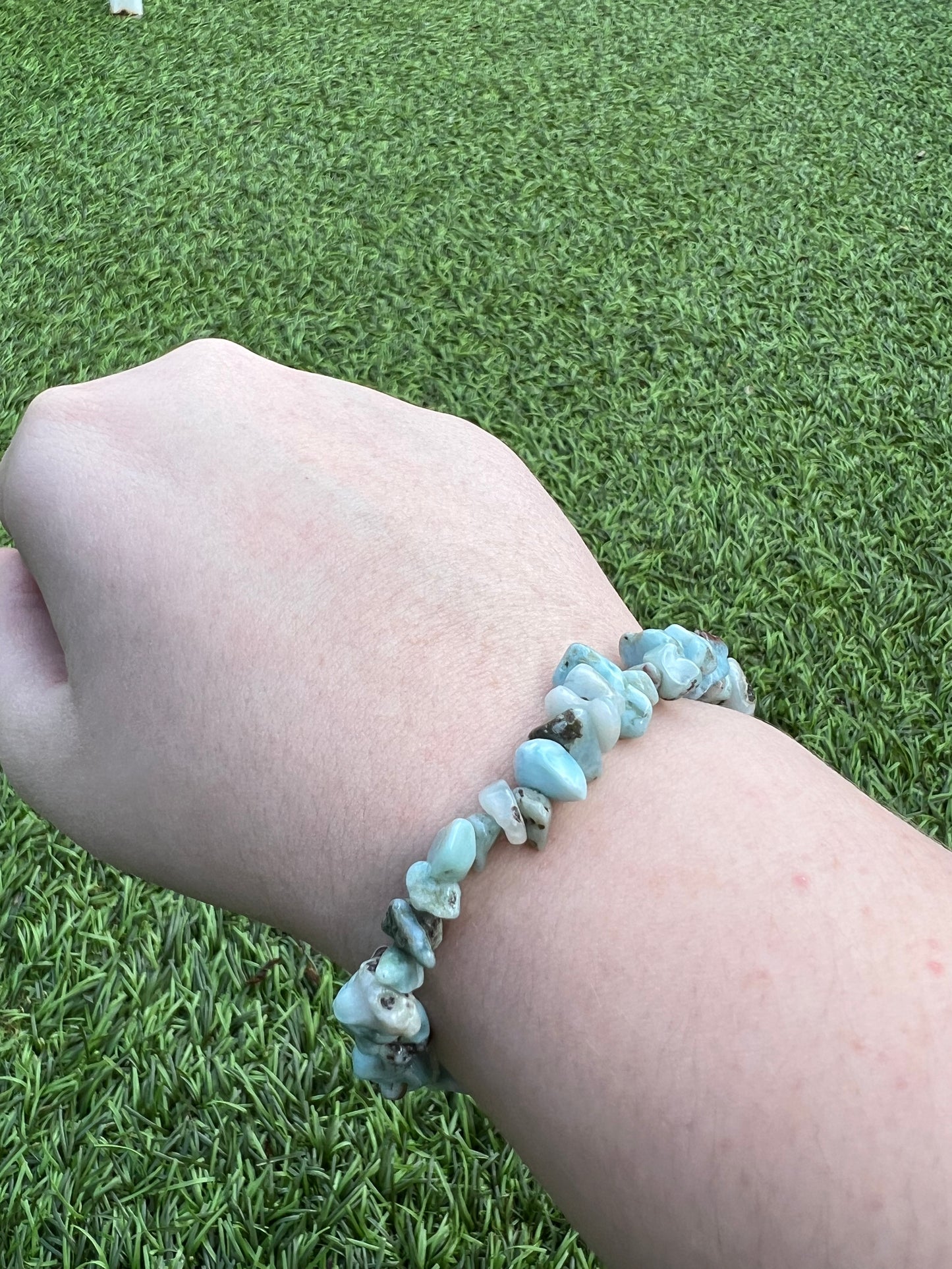 Larimar chip bracelet