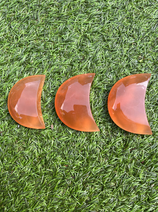 Honey calcite moons