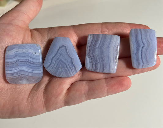 Blue lace agate slabs