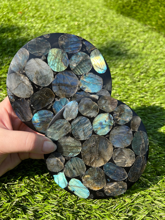 Labradorite coasters