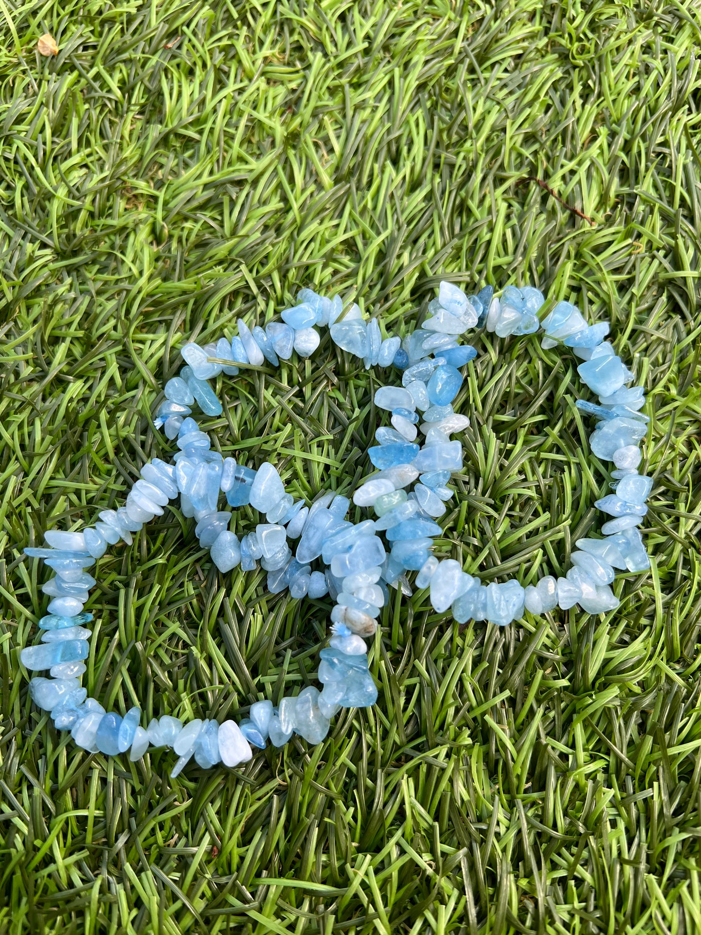 Aquamarine chip bracelet