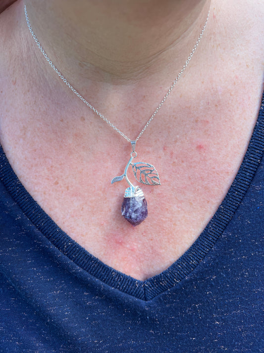 Amethyst fruit 925 silver necklace