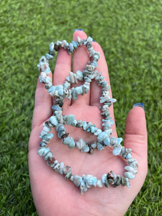 Larimar chip bracelet